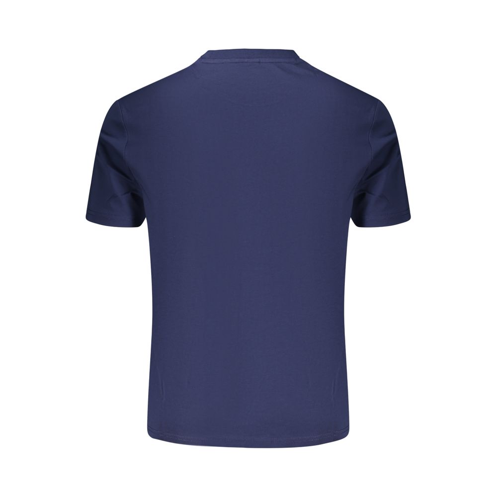 T-Shirt by Napapijri for men in cotton blue & print showcases a unassuming silhouette, artfully detailed with a refined crew neckline and unassuming for a sophisticated, contemporary look.