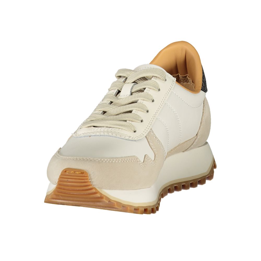 Athletic Sneakers by Blauer for women in polyester black, blue & brown showcases a architectural silhouette, artfully capturing the essence of the Women's Athletic Polyester Sneakers with its signature architectural athletic style construction.