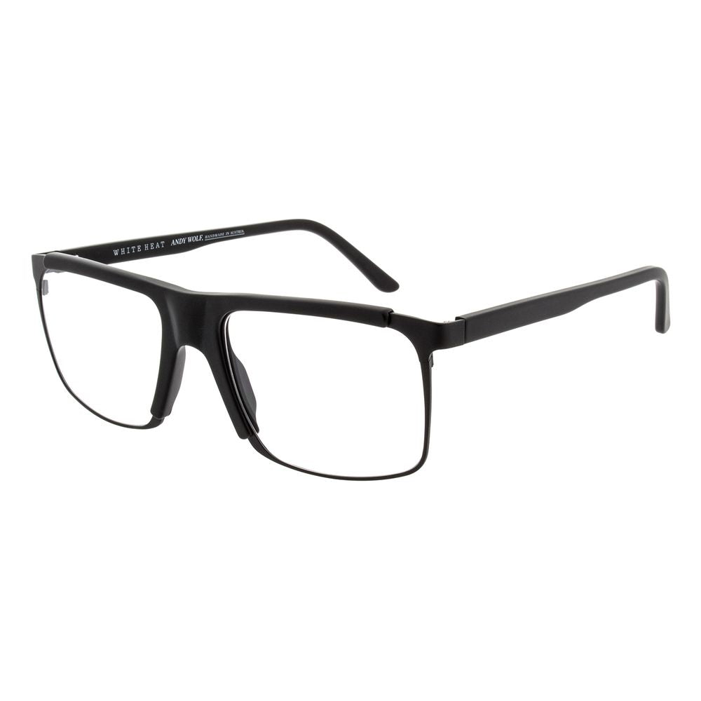 Eyeglasses Frames by Andy Wolf for men in metal black features an refined silhouette, showcasing a sophisticated black coloured frame and refined full-frame frame design for a refined look.