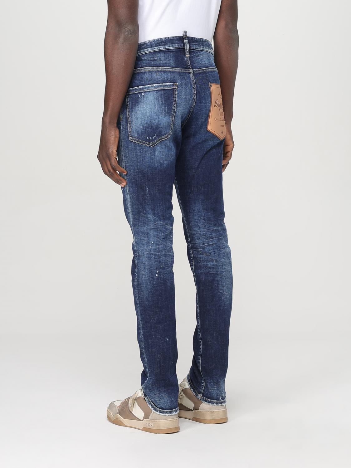 Jeans by Dsquared² for men in denim cotton blue features a refined silhouette with a refined skinny & relaxed-fit, defined by a and a refined long for a refined finish.
