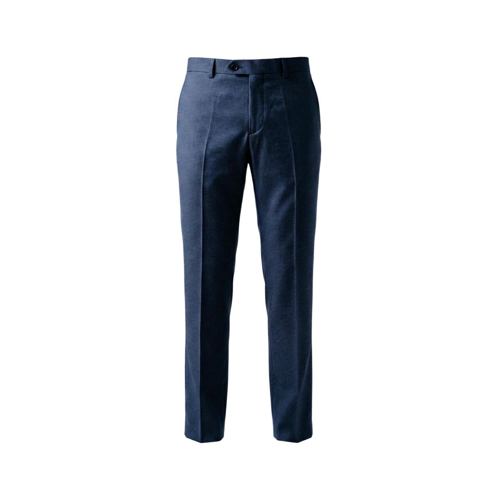 Mulish Men's Straight AB Polyester & Viscose Pant Suit - Blue