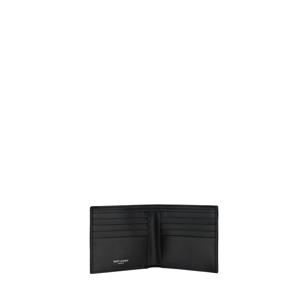 Saint Laurent Bos Taurus Calfskin Leather Cardholder Wallet - Black Monogram