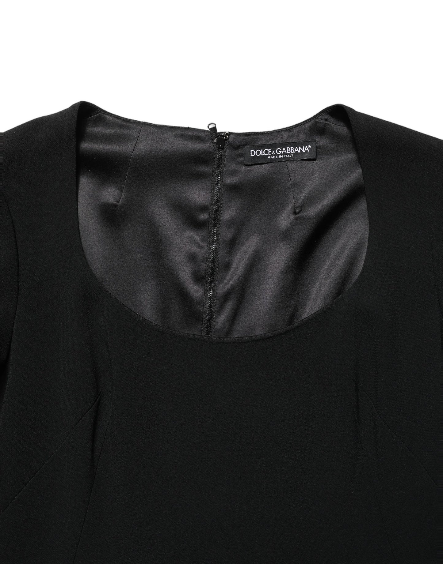 Roberto Cavalli Black Long Sleeves Scoop Neck Mini Dress
