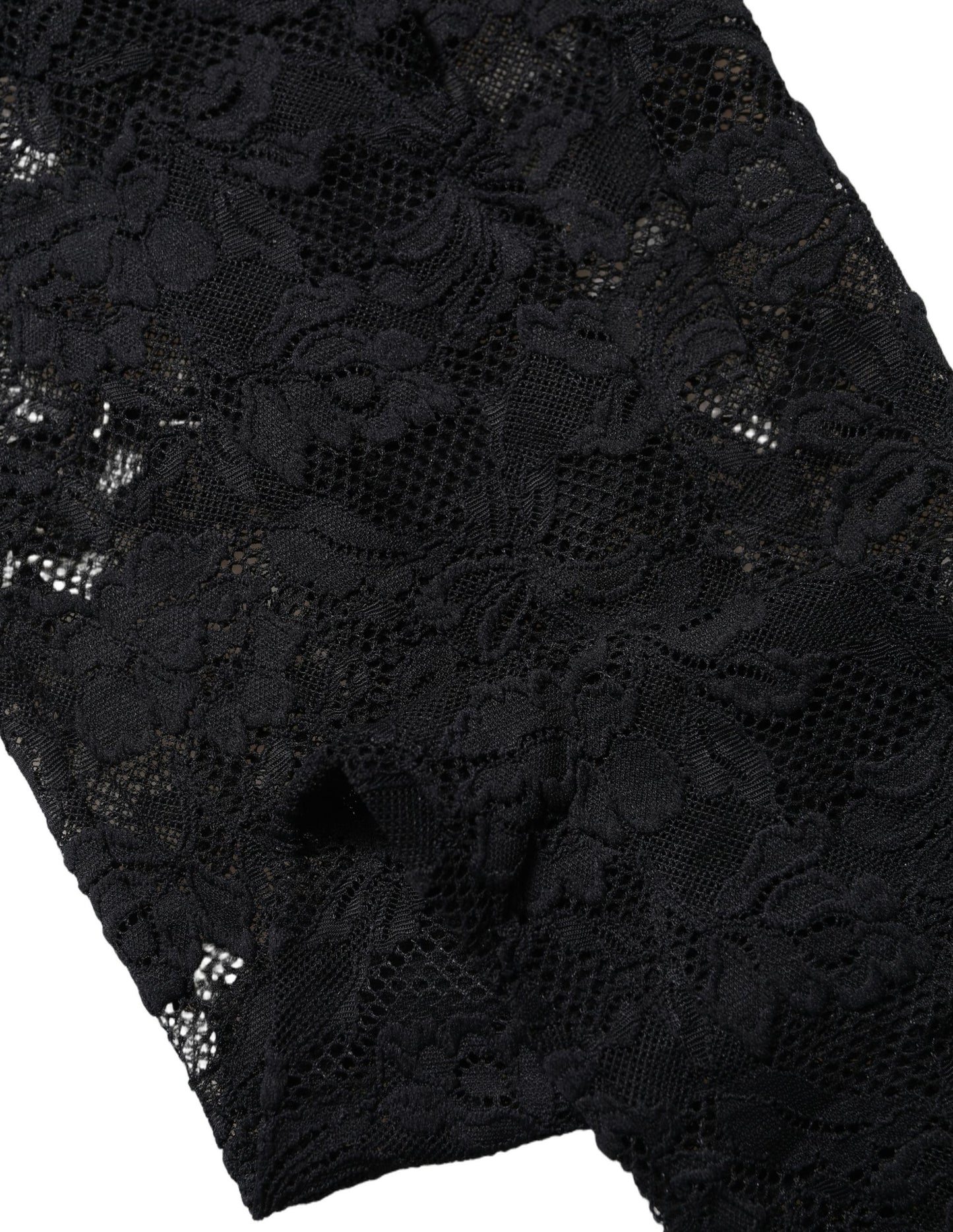 Dolce & Gabbana Women's Lace Nylon & Elastane Socks - Black Floral