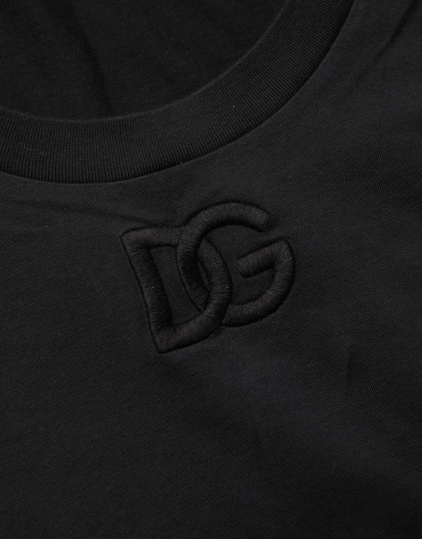 Dolce & Gabbana Black Cotton Short-Sleeve Crew Neck T-shirt