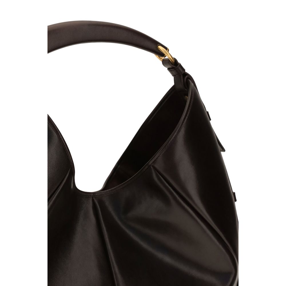 Saint Laurent Mombasa Bos Taurus Suede Calf Leather Large Evening Hobo Shoulder Bag - Bronze Brown