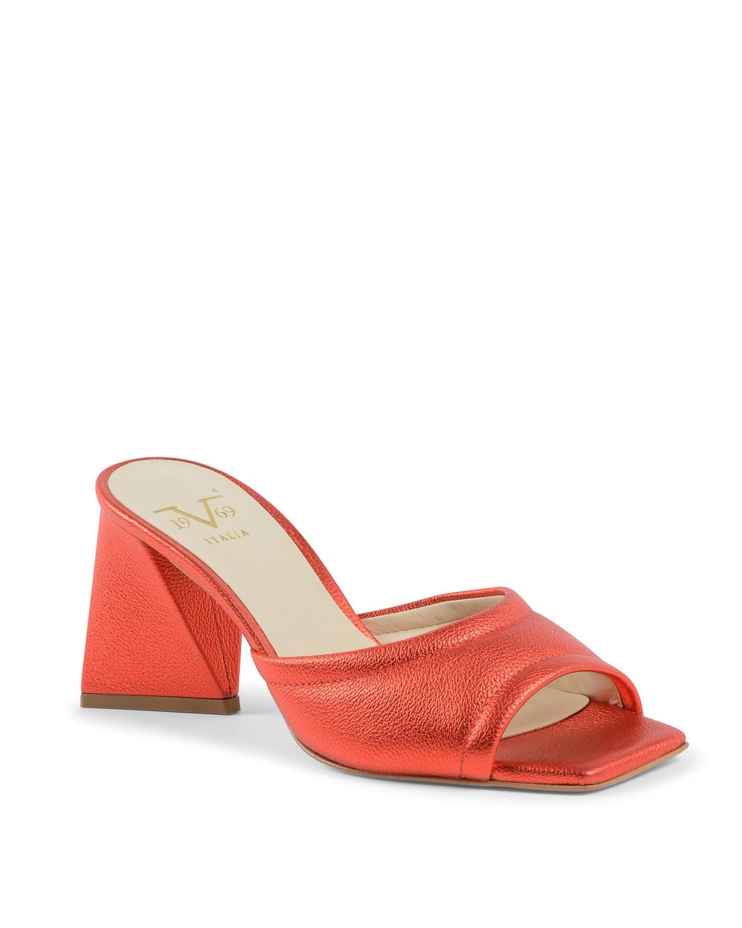 High-Heel Platform Sandals by 19V69 Italia for women in leather multicolor & red features an effortlessly chic silhouette from the Women's Leather High-Heel Platform Sandals collection, showcasing a effortlessly chic platform 8-cm-heel high-heel and elegant .