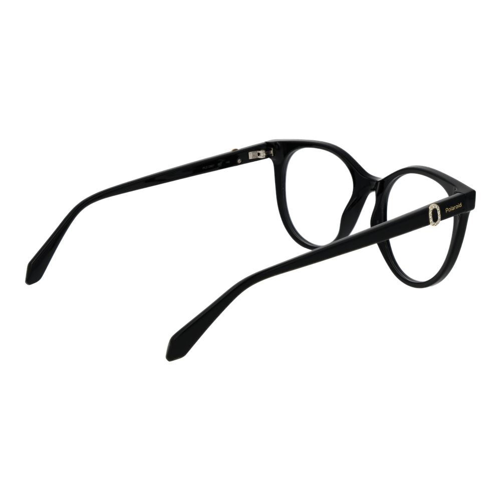 Eyeglasses Frames by Polaroid for women in black features an refined silhouette, showcasing the refined black coloured frame and sophisticated full-frame frame design.