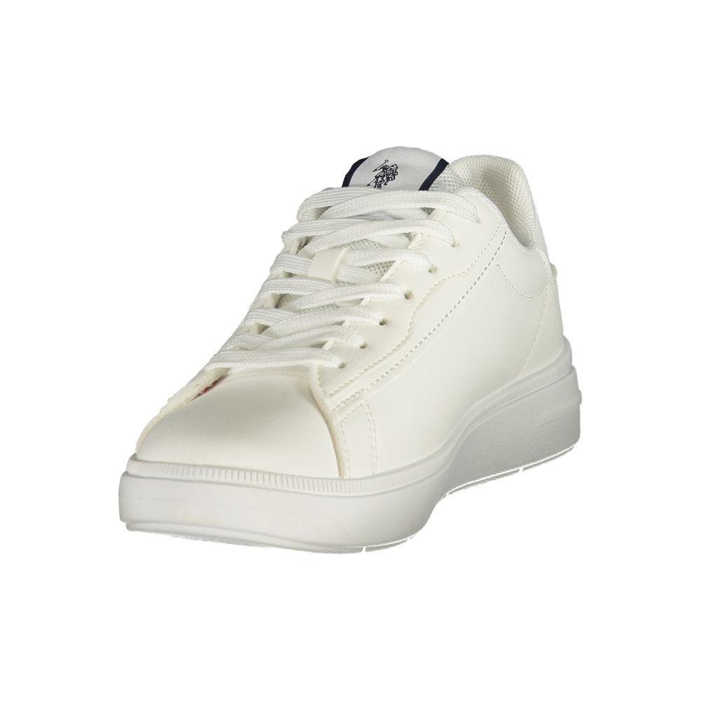 Sneakers by U.S. POLO ASSN. for women in polyester & polyurethane blue & white features an opulent silhouette from the Women's Low-Top Polyester & Polyurethane Sneakers collection, showcasing a signature low-top style with an opulent finish.