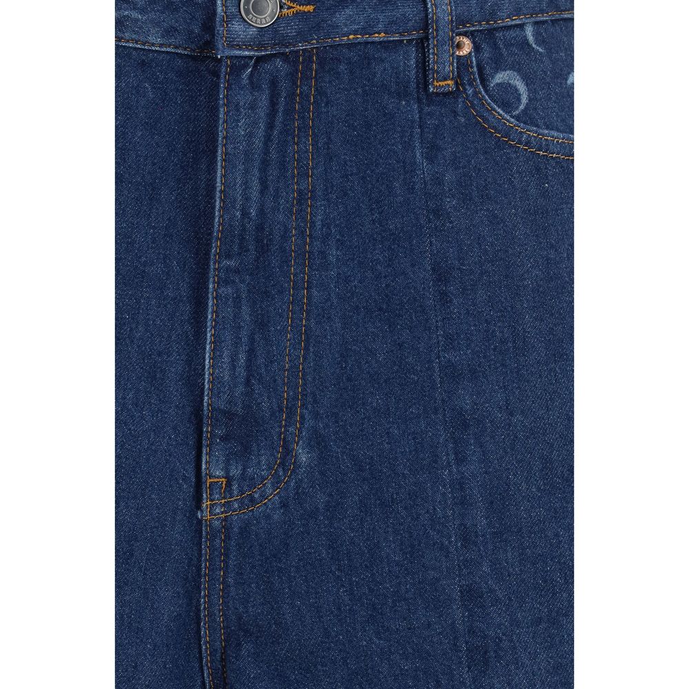 Denim Shorts by Marine Serre for women in cotton denim twill blue & signature features an unrivaled comfort straight-leg & regular-fit and short with an unrivaled comfort high rise.