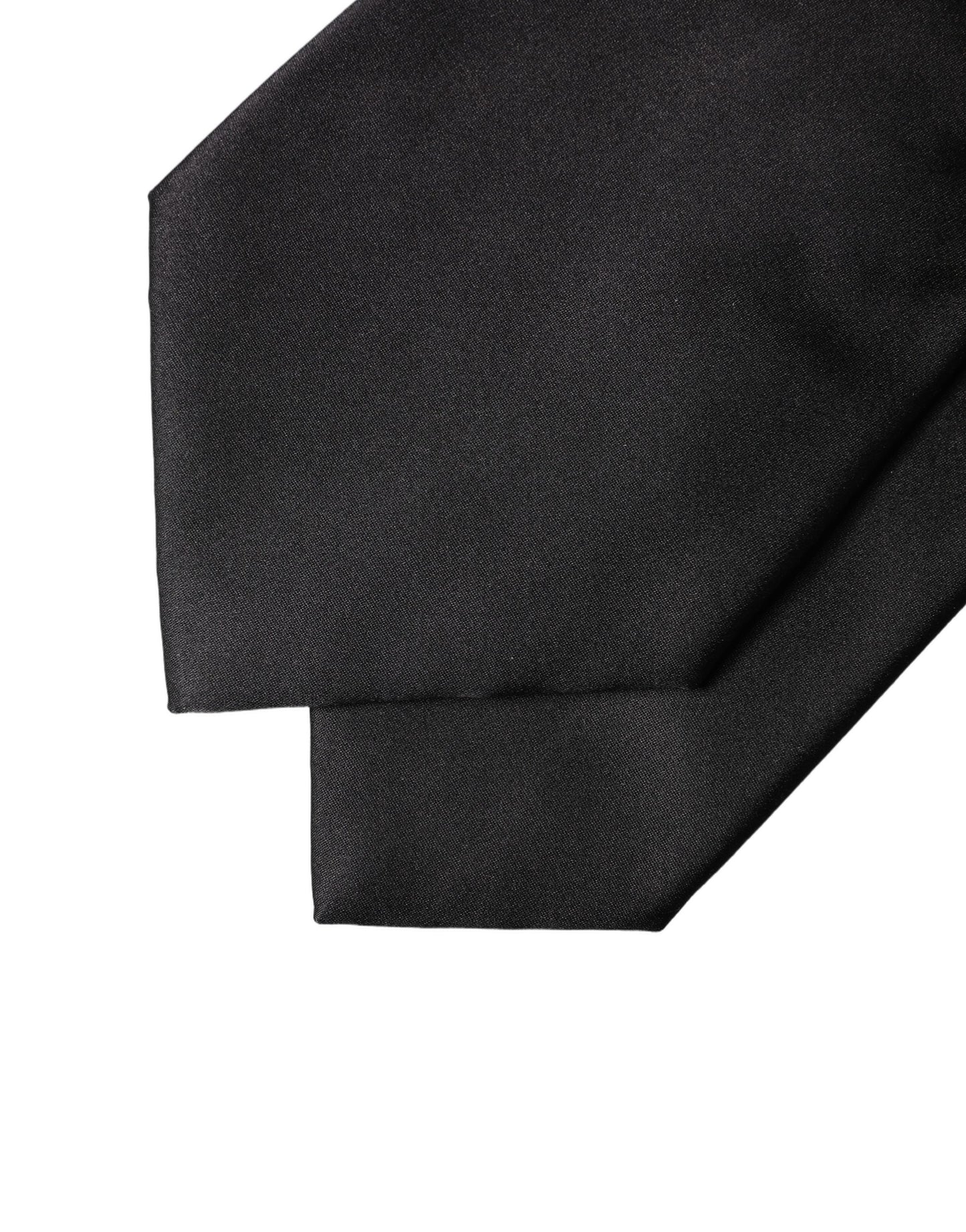 Dolce & Gabbana Black Satin Silk Blend Adjustable Women Tied Necktie Tie