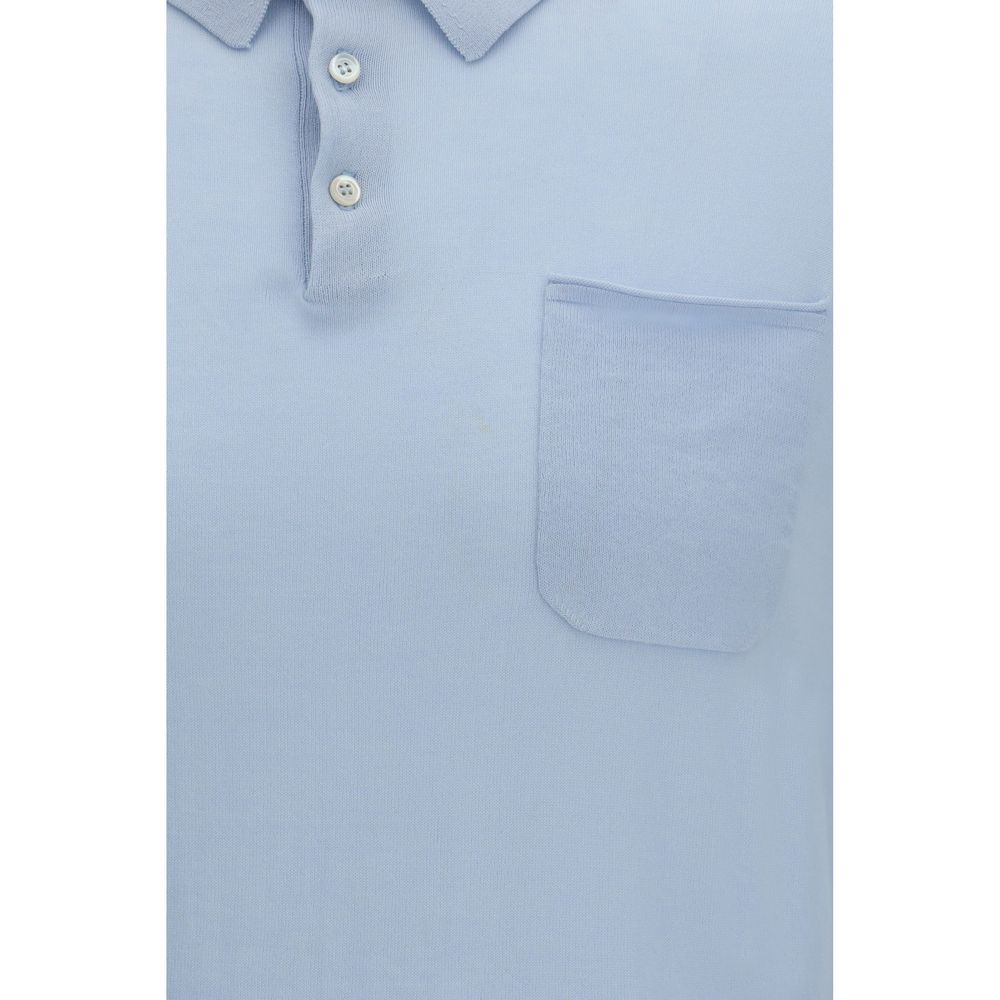 This Polo Shirt by Aragona Cashmere for men in cashmere cotton blend blue presents a flawless silhouette, showcasing flawless detailing and a refined for a truly flawless aesthetic.