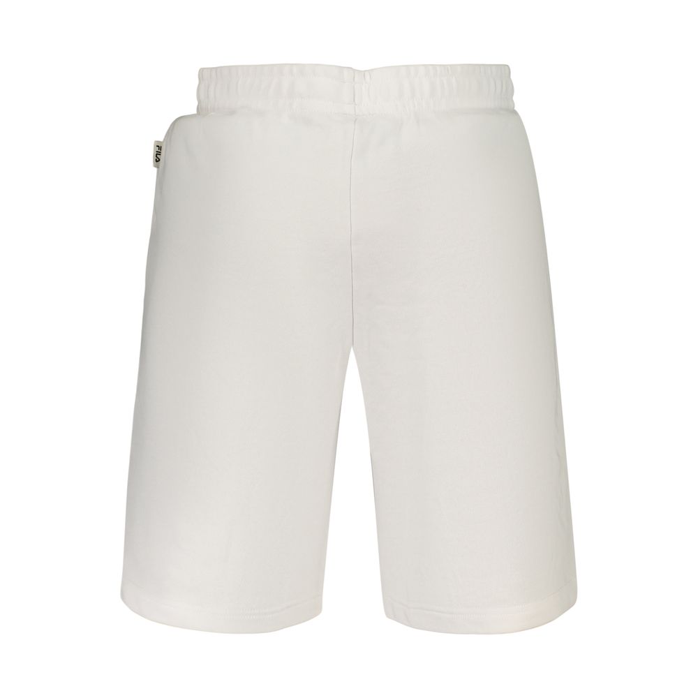 Activewear Shorts by Fila for men in organic cotton & polyester white & print features an sporty with adjustable-waistband & breathable-design, presenting a short and designed for a sporty look.