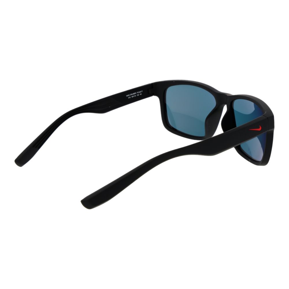 Sunglasses by Nike for men in black showcases a ethereal silhouette, featuring black coloured frame full-rim square frame design with mirrored category-3-dark-tint lens for a ethereal finish.