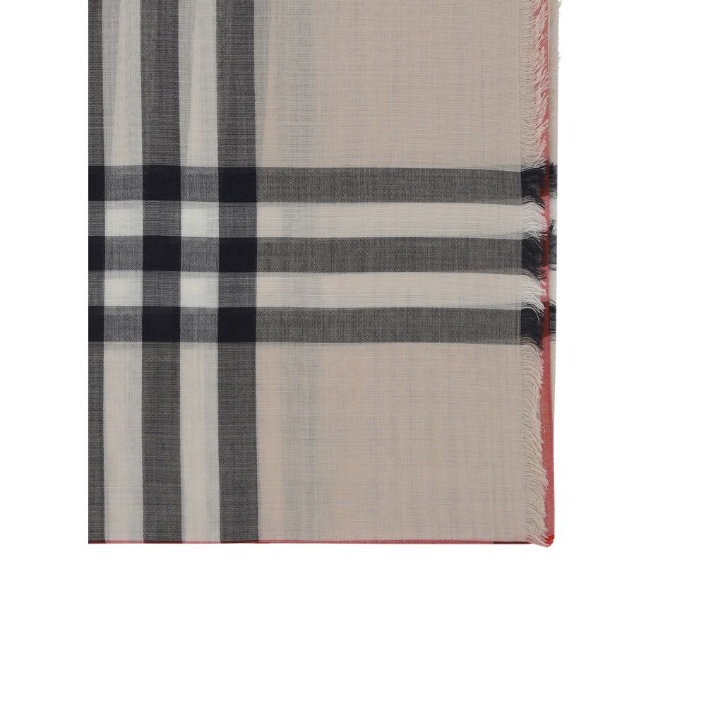 Burberry Wool & Silk Frayed-Edge Scarf - Brown Patterned