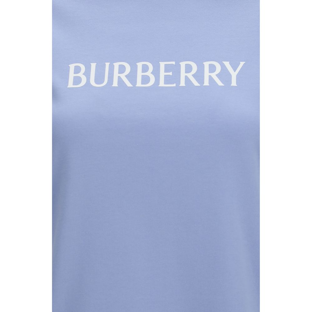 T-Shirt by Burberry for women in cotton blue features an edgy silhouette, meticulously detailed with a sophisticated and for a truly edgy finish.
