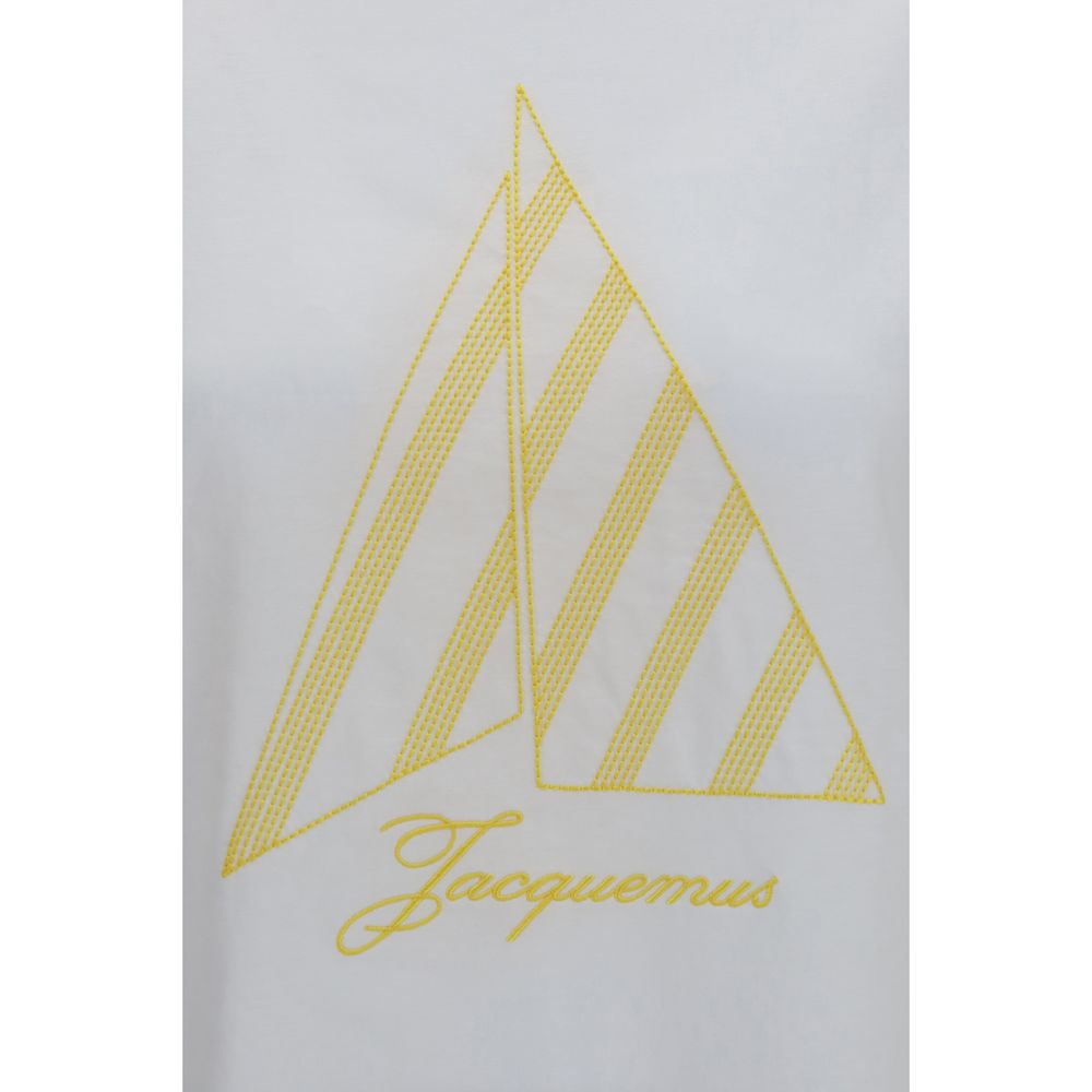 T-Shirt by Jacquemus for women in cotton white showcases a dramatic silhouette, elegantly detailed with a dramatic and for a truly dramatic finish.