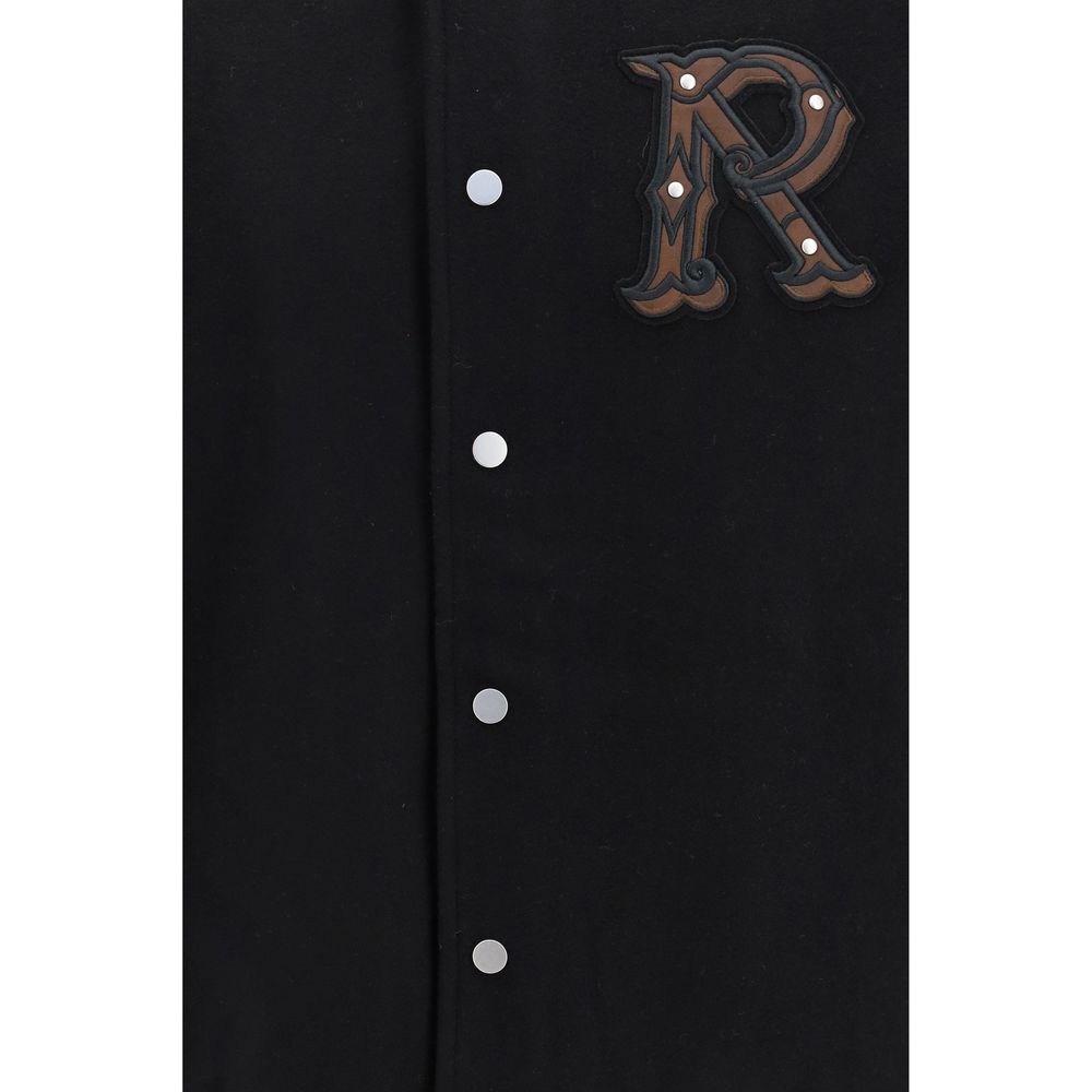 Bomber Jacket by Represent for men in leather & wool black features a city-ready silhouette, detailed with pockets and a city-ready .