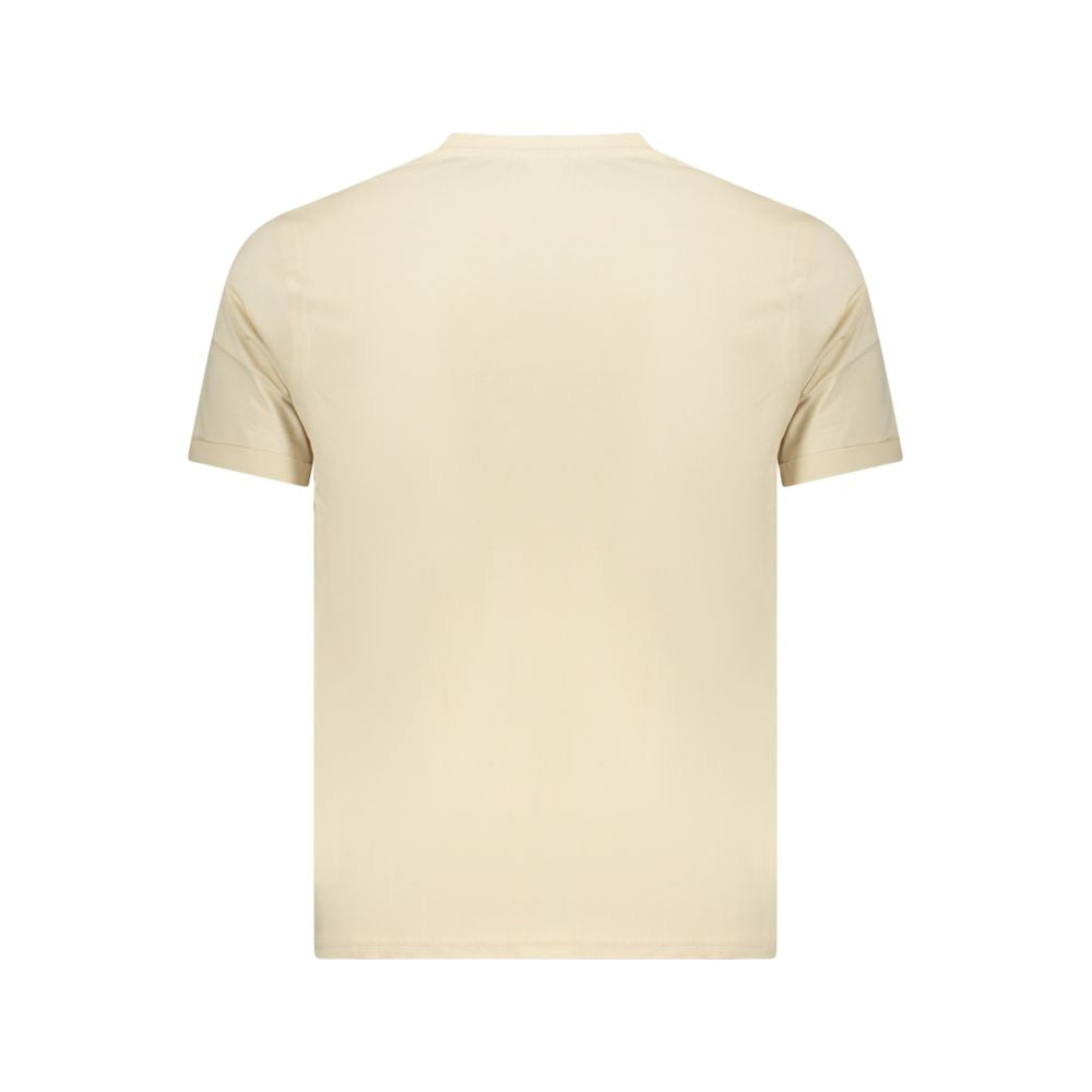 T-Shirt by Coveri Moving for men in cotton beige & print showcases a chic silhouette, artfully detailed with a chic crew neckline and for a chic finish.