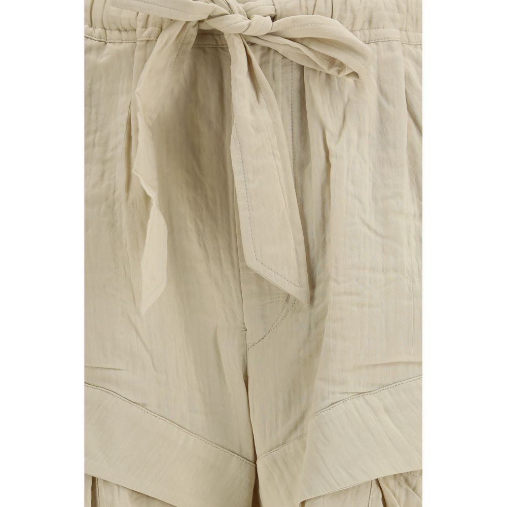 Cargo Shorts by Isabel Marant Étoile for women in polyamide viscose & cotton beige & toile features a utilitarian chic silhouette, meticulously detailed with a utilitarian chic straight, relaxed-fit & regular-fit, short, and for a premium, utilitarian look.