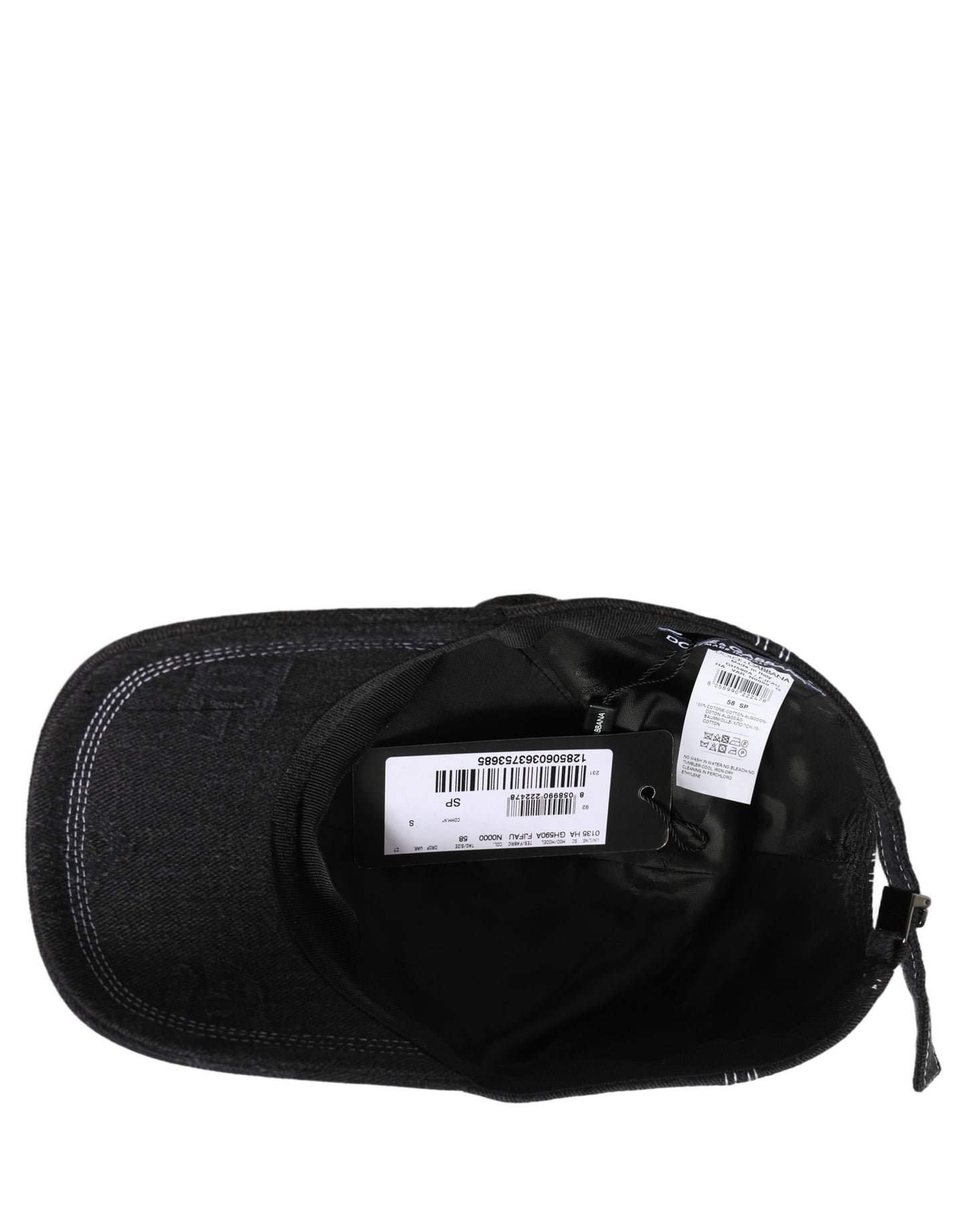 Dolce & Gabbana Men Black Cotton 6 Panel Baseball Capello Hat