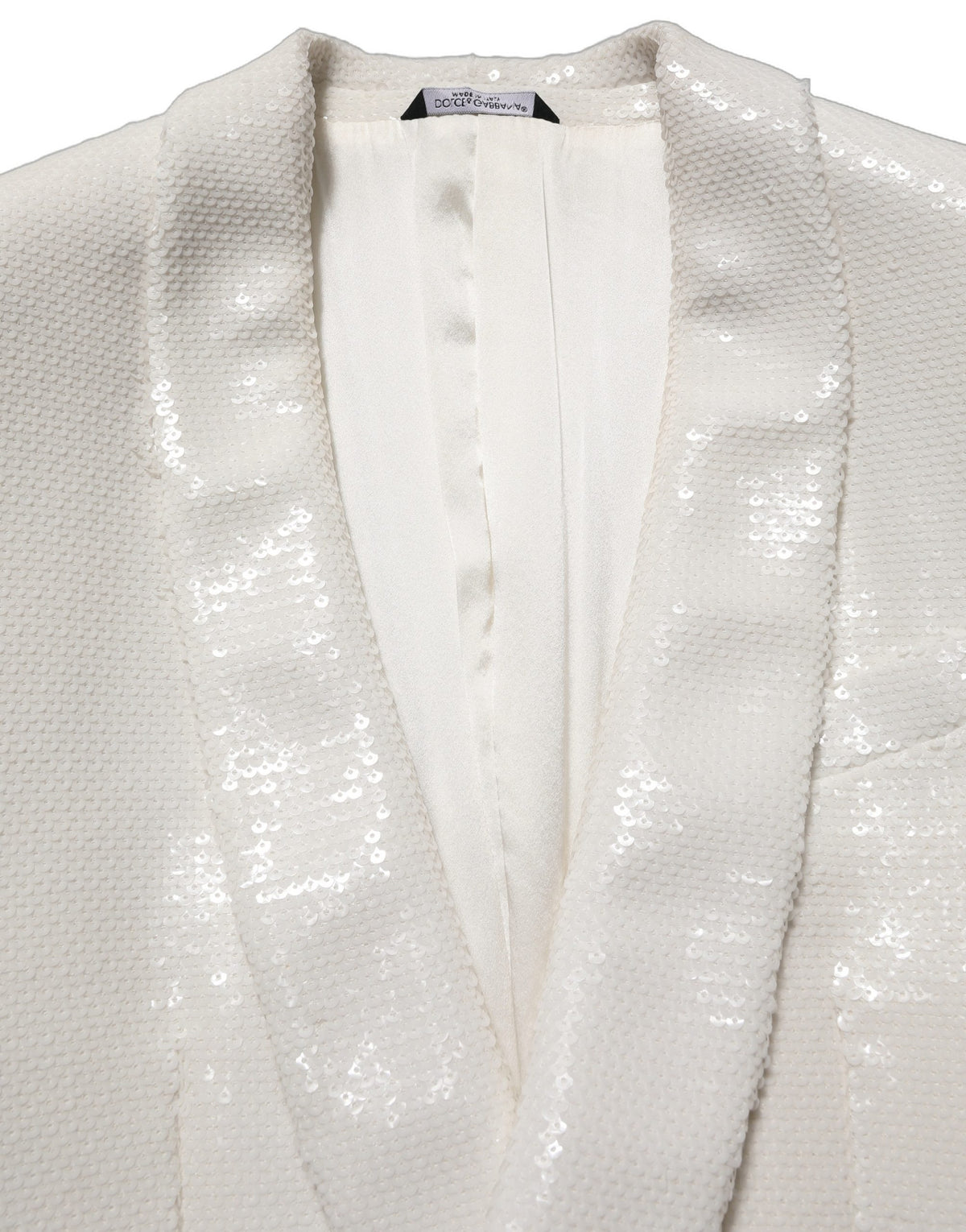 Dolce & Gabbana Men's Single Breasted Polyester Viscose & Nylon Blazer - White