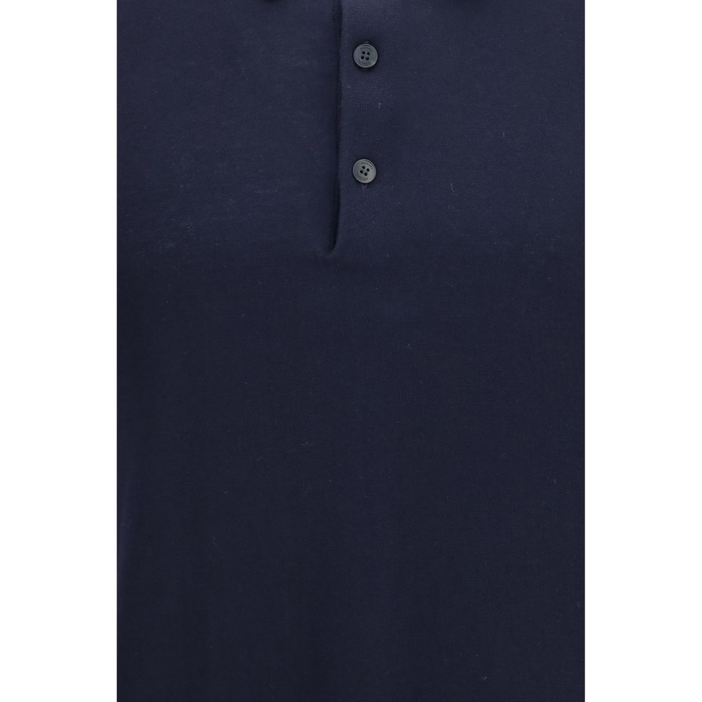 Polo Shirt by Premiata for men in cotton blue presents a sleek silhouette, featuring a refined asymmetric neckline and for a sleek finish.