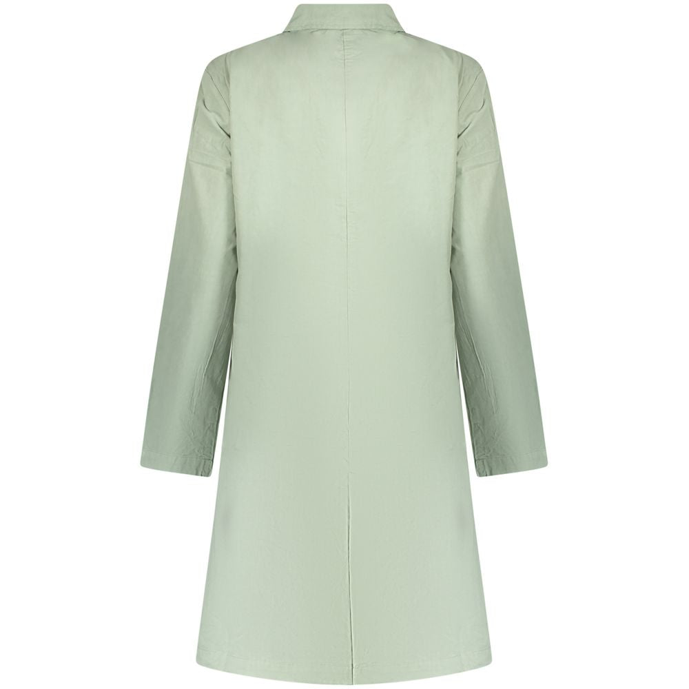 Trench Coat by North Sails for women in cotton green presents an sculptural silhouette, artfully detailed with a sculptural and functional pockets for a truly sculptural finish.