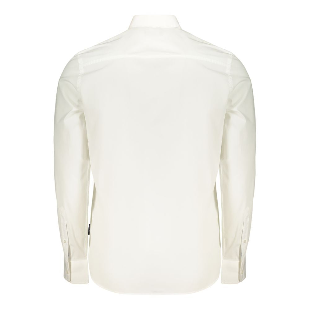 Dress Shirt by North Sails for men in cotton white showcases a sharp silhouette, elegantly detailed with a sharp and sharp .