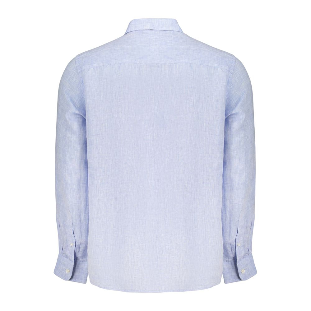 Dress Shirt by North Sails for men in linen azzurro showcases a sublime silhouette, artfully detailed with a sublime and for a sophisticated, sublime finish.