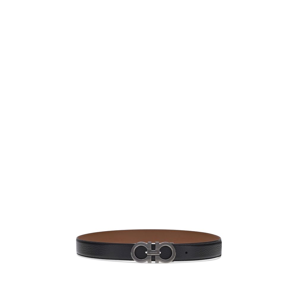 Belt by Ferragamo for men in bos taurus calf leather black features a versatile silhouette, artfully showcasing the versatile design of the Gancini Bos Taurus Calf Leather Belt for a sophisticated, premium finish.