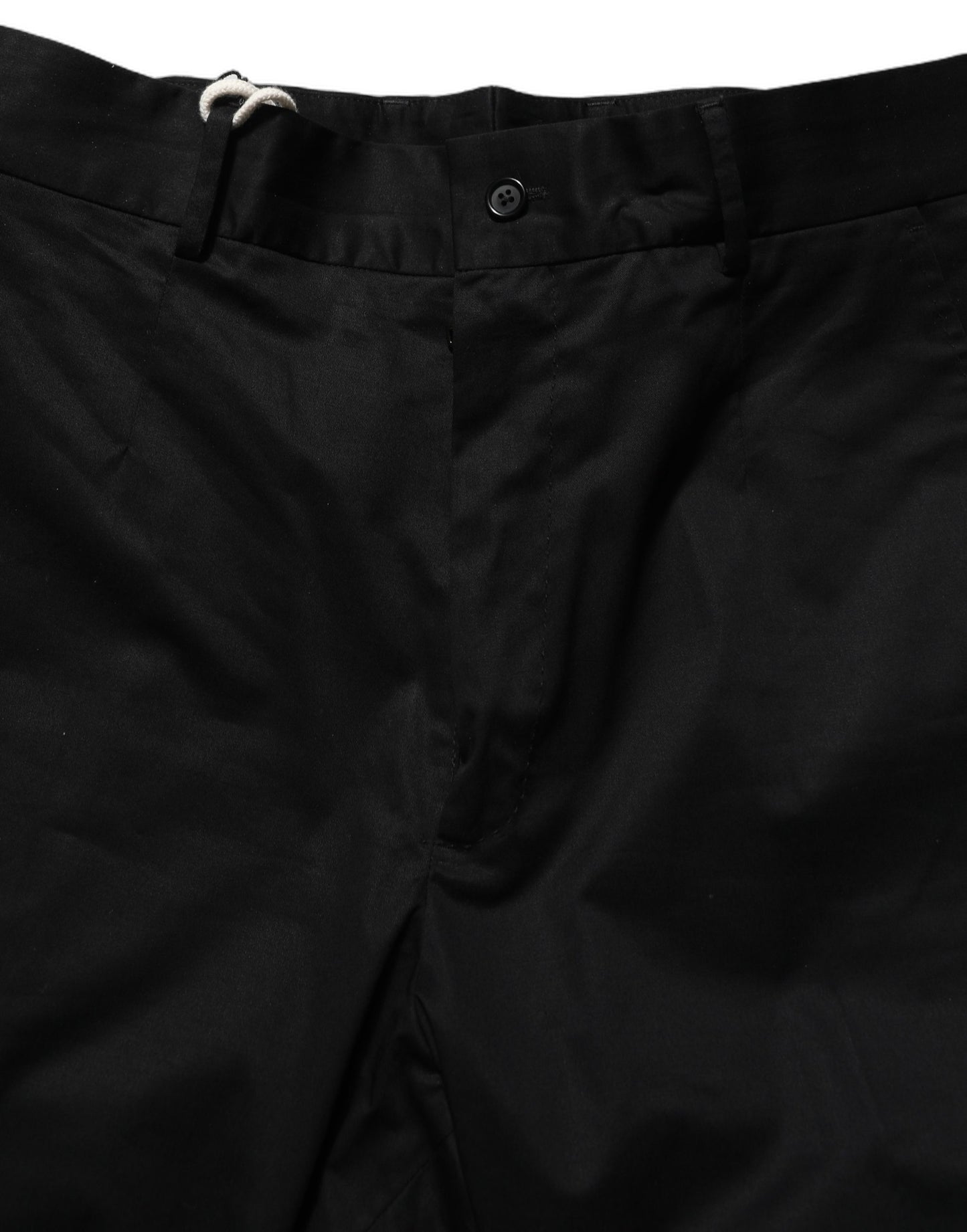Dolce & Gabbana Black Cotton Tapered Leg Dress Trouser Pants