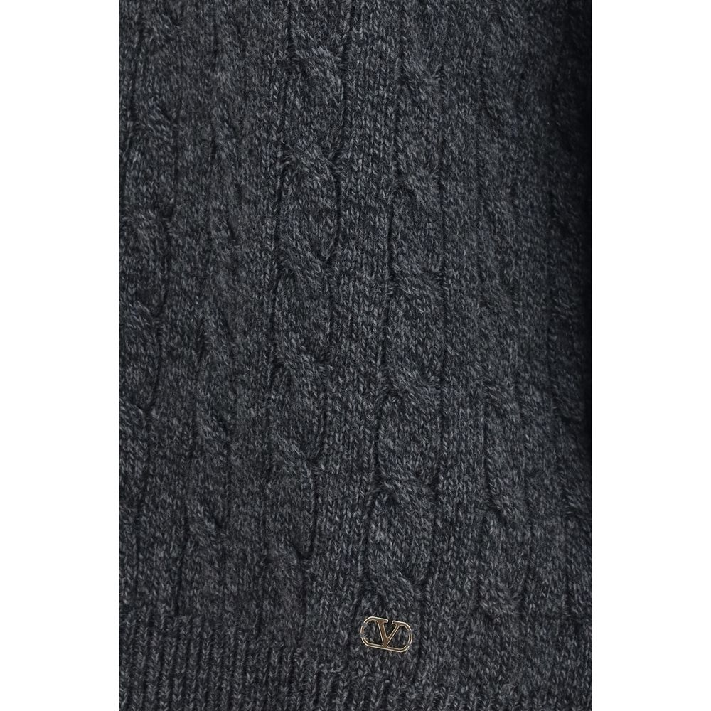 Sweatshirt by Valentino Garavani for women in merino virgin wool gray & gold features a unrivaled silhouette with a refined and unrivaled detailing for a sophisticated look.