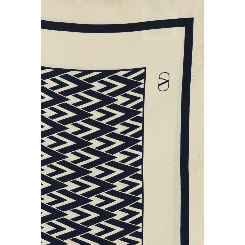 Scarf by Valentino Garavani for women in silk beige & print showcases a on trend silhouette, artfully capturing the on trend essence of the Silk Scarf design with a sophisticated finish.