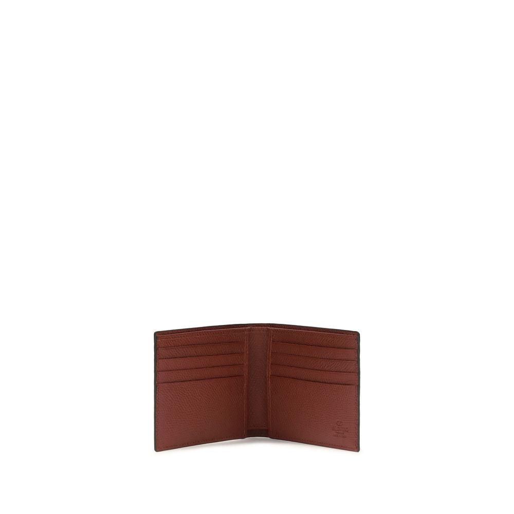 Cardholder Wallet by Valentino Garavani for men in bos taurus calfskin nappa leather & palladium palladium & signature presents a refined silhouette, artfully capturing the essence of the V Logo Bos Taurus Calfskin Nappa Leather & Palladium Cardholder Wallet design with sophisticated card-organization bifold for a refined look.