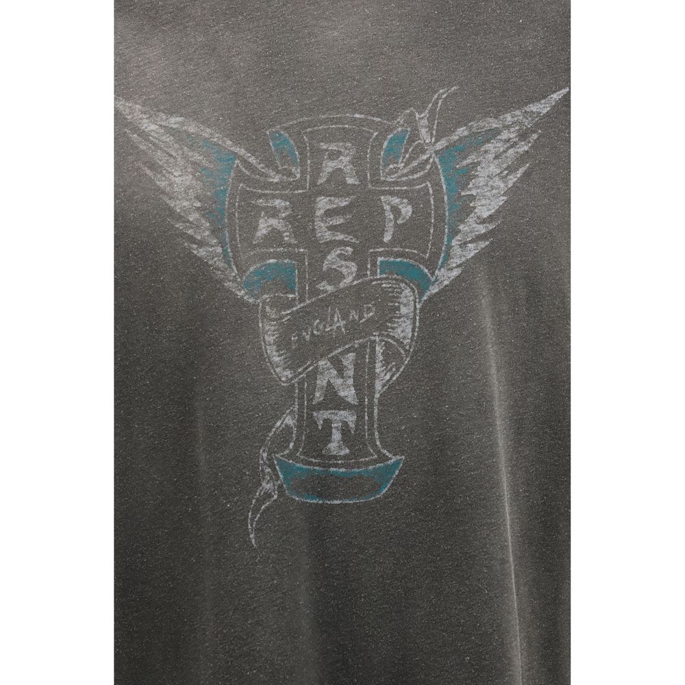 T-Shirt by Represent for men in cotton gray & print showcases a chic silhouette, artfully detailed with a chic round crew neckline and for a chic finish.
