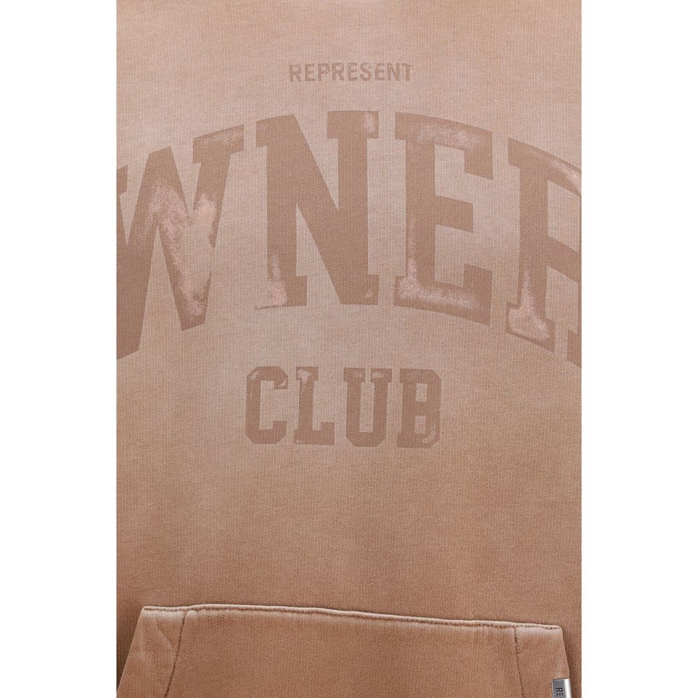 Sweatshirt Hoodie by Represent for men in cotton & carbon beige features an luminous silhouette, showcasing a sophisticated hooded neckline and for a truly luminous look.