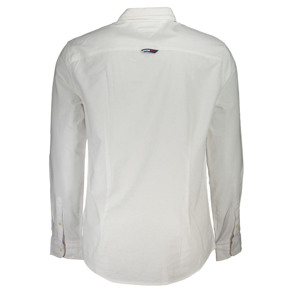 Tommy Hilfiger Men's Slim Long-Sleeve Stretch Organic Cotton Dress Shirt - White Signature