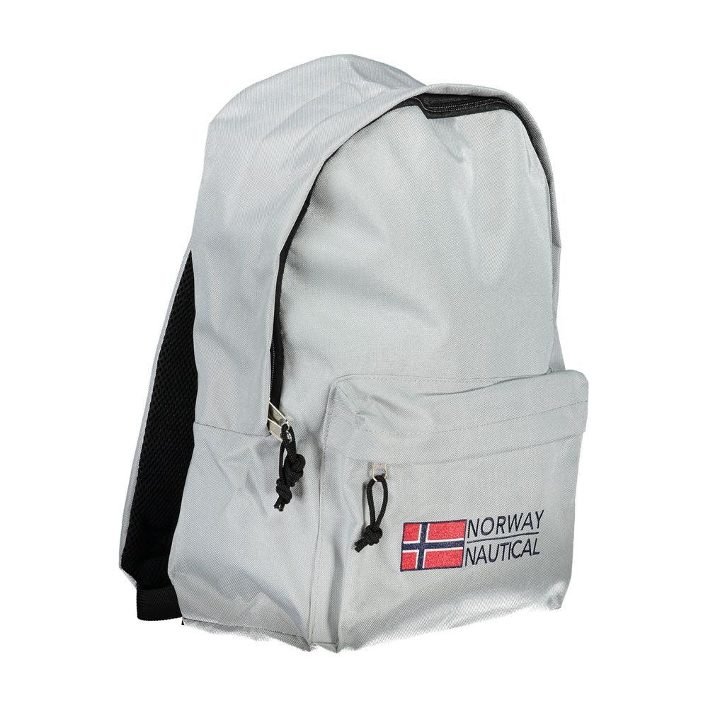 Backpack by Norway 1963 for men in polyester gray & signature showcases an architectural Polyester Backpack design, featuring a secure zipper, ample external-pockets, and architectural handle, backpack-strap & adjustable-strap for a sophisticated look.