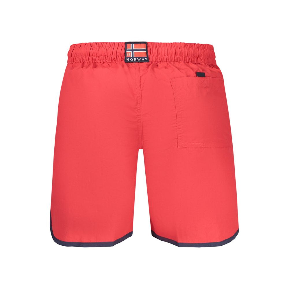 Swim Shorts by Norway 1963 for men in polyamide red & print features an dramatic silhouette that defines the luxurious aesthetic and refined cut of the Men's Polyamide Swim Shorts.