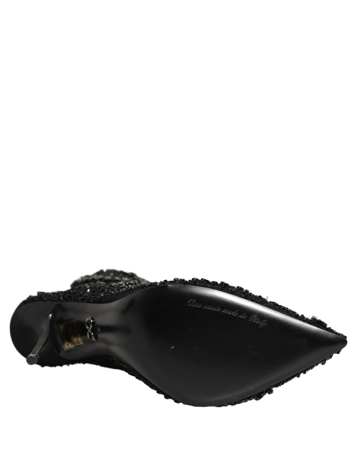 Dolce & Gabbana Women's Goat Leather Nylon & Polyester High-Heel Lace-Up Ankle Short Boots - Black Copper