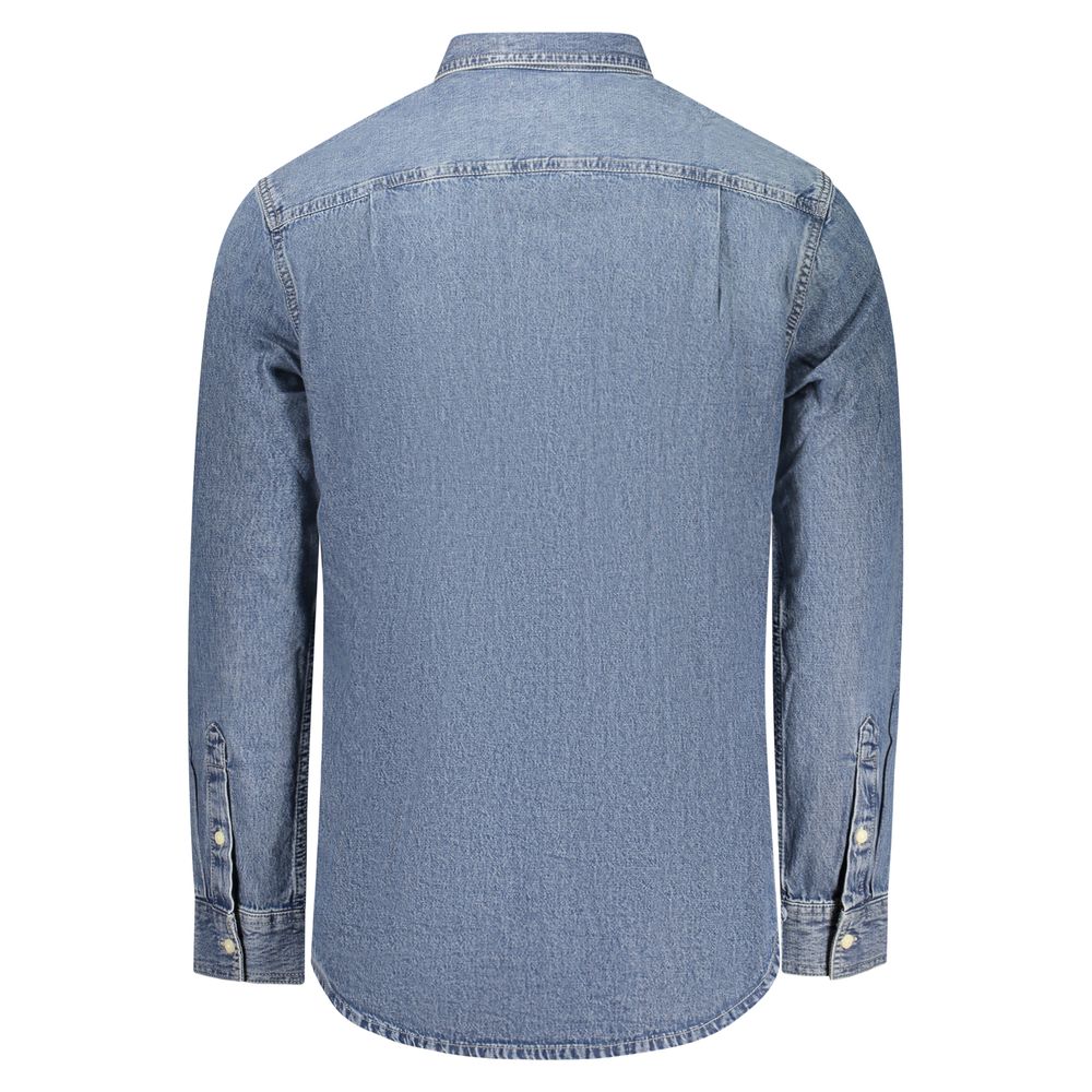 Calvin Klein Men's Long-Sleeve Denim Cotton Shirt - Blue