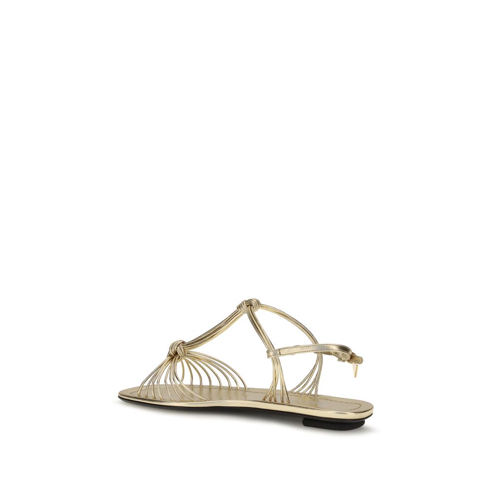 Flat Sandals by Prada for women in bos taurus nappa calf leather gold features an statuesque Women's Bos Taurus Nappa Calf Leather Flat Sandals silhouette with a refined flat and elegant .
