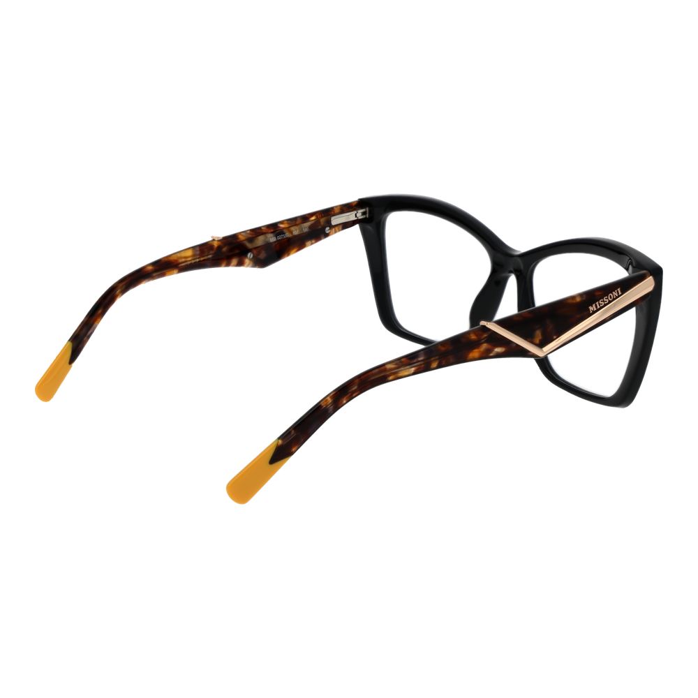 Eyeglasses Frames by Missoni for women in black showcases a reflective silhouette, artfully incorporating a sophisticated black coloured frame with a distinct full-frame frame design.