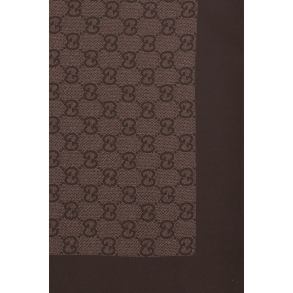 Gucci Gg Silk Twill Foulard Scarf - Brown Patterned Jacquard