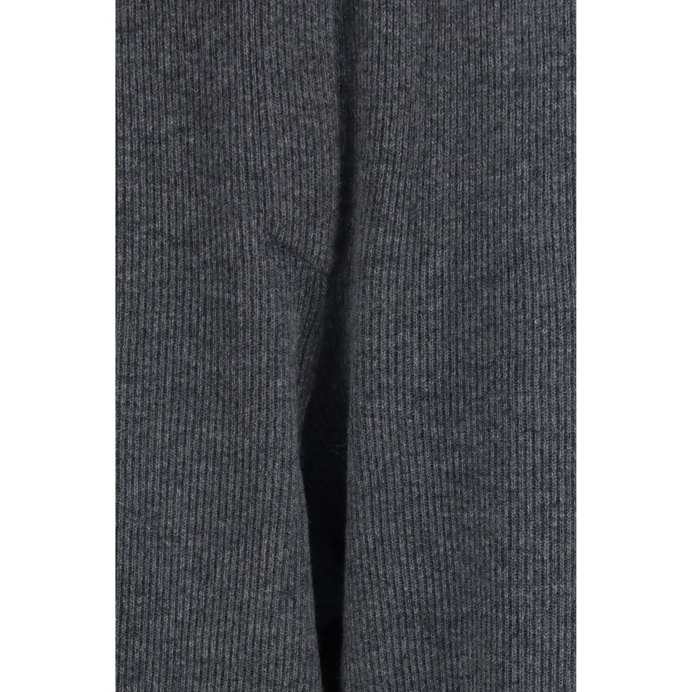 Brunello Cucinelli Women's Straight Regular Fit Wide Cashmere Casual Pants - Gray