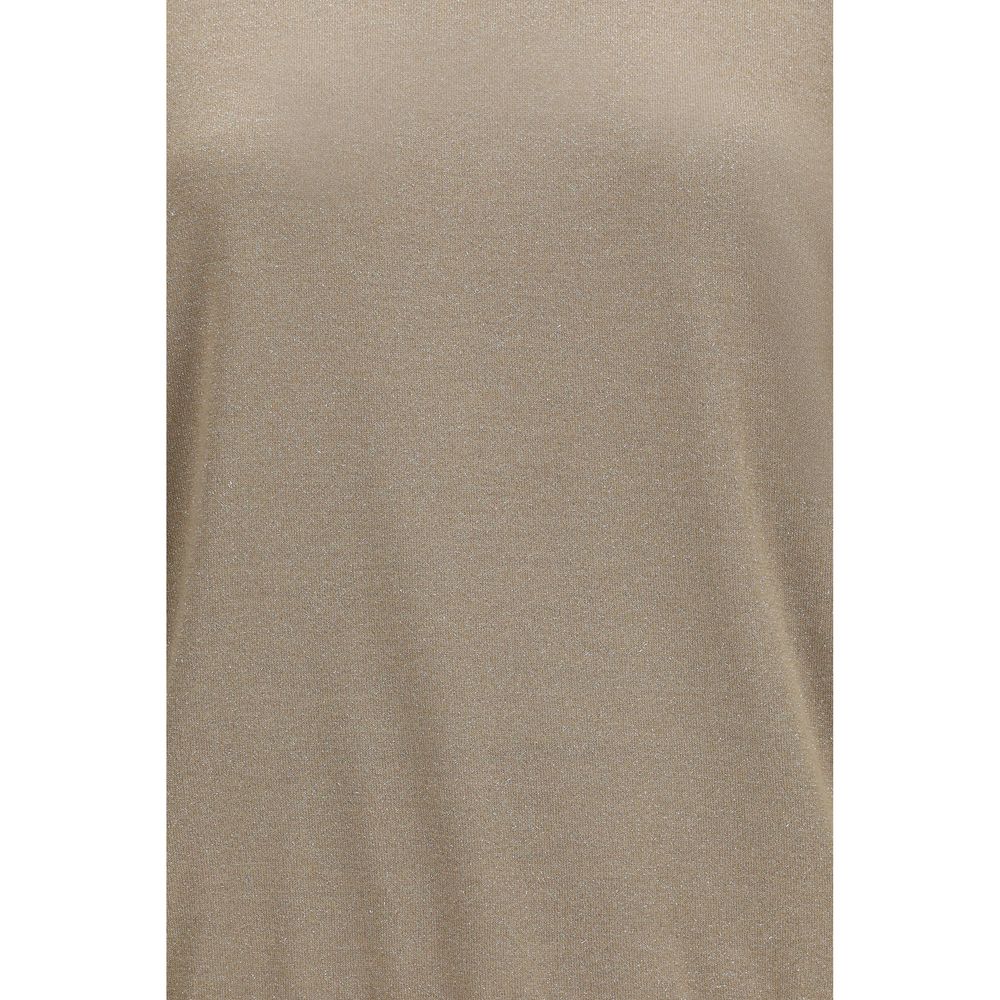 Sweater by Brunello Cucinelli for women in cashmere polyamide & silk beige showcases a sumptuous silhouette, artfully finished with a sumptuous and for a sophisticated, sumptuous look.