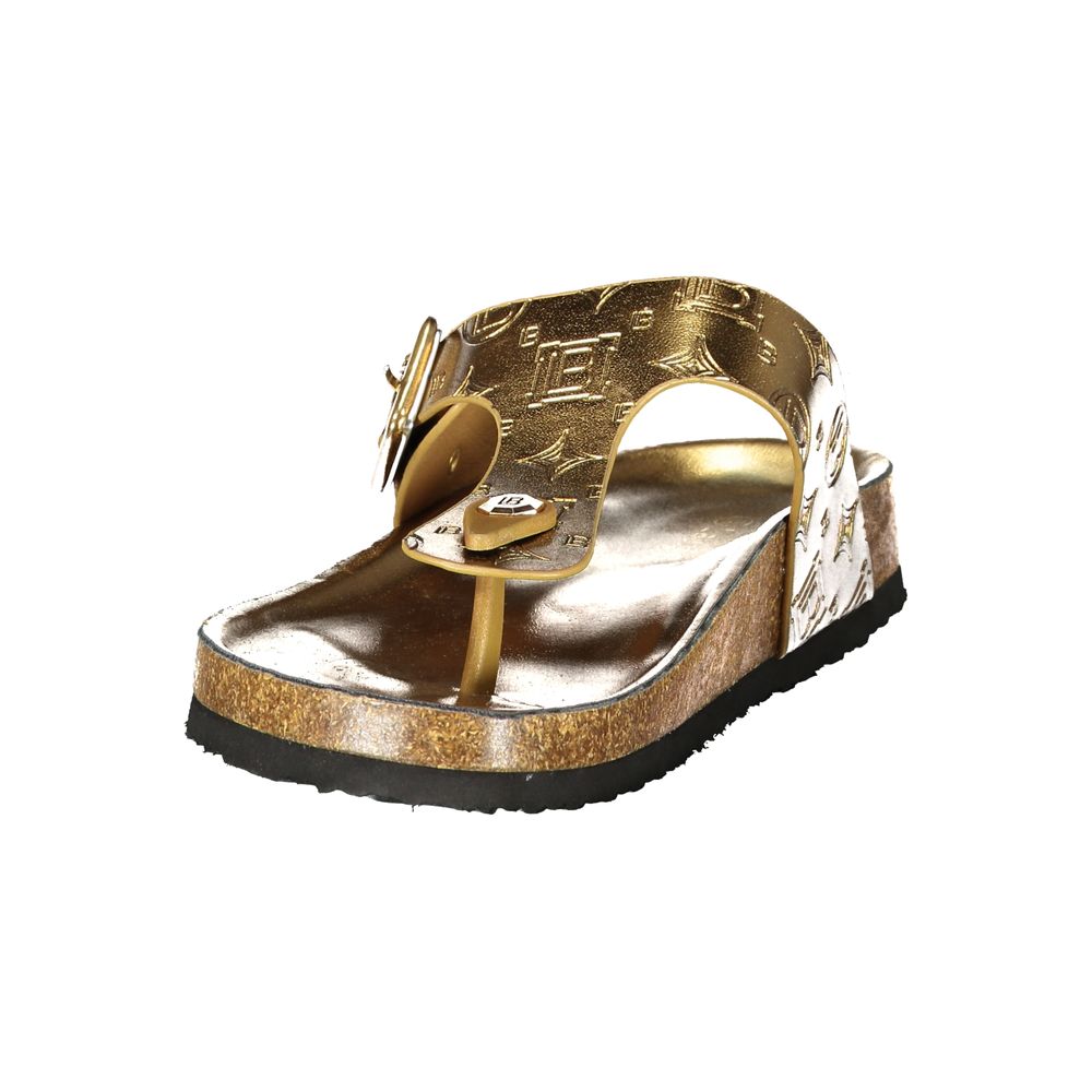 Laura Biagiotti Women's Polyurethane Flip-Flop Sandals - Bronze Signature