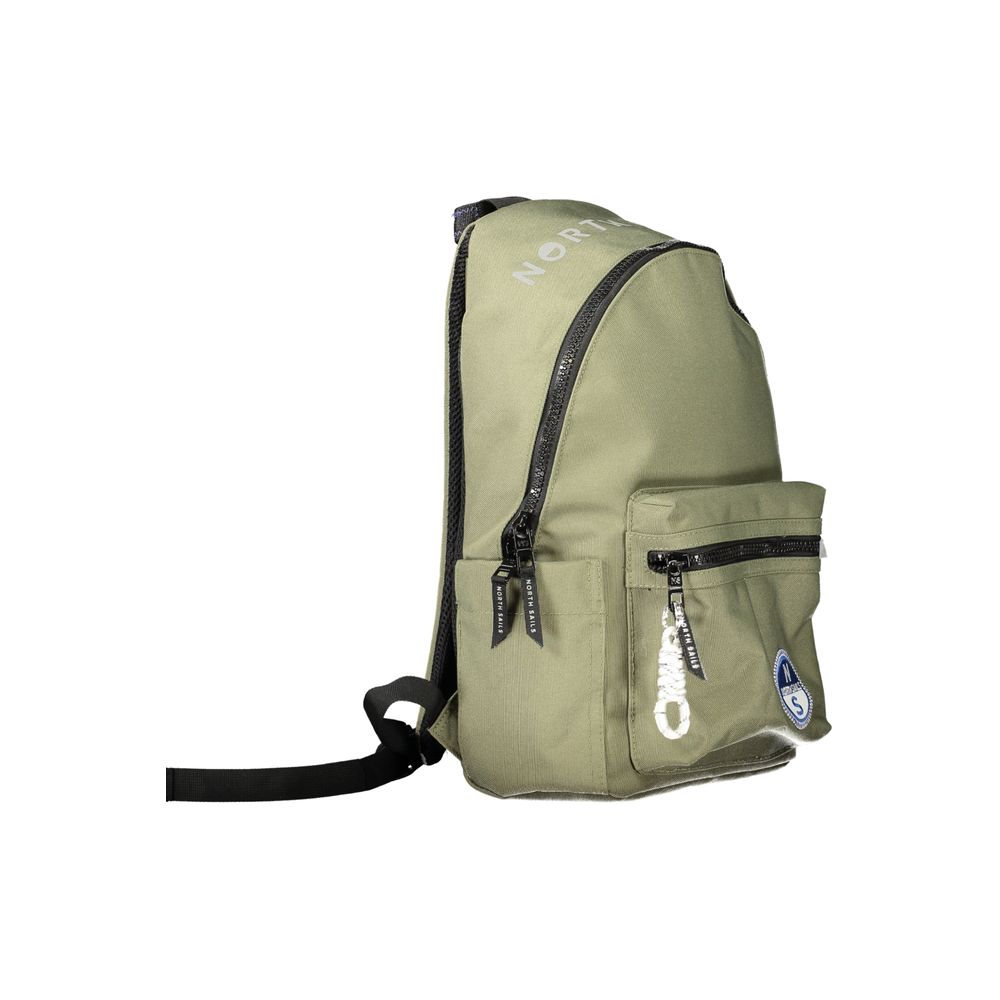 Backpack by North Sails for men in polyester green & print showcases a stately Polyester Backpack design, featuring a secure zipper with stately external-pockets & laptop-compartment and versatile handle, backpack-strap & adjustable-strap.