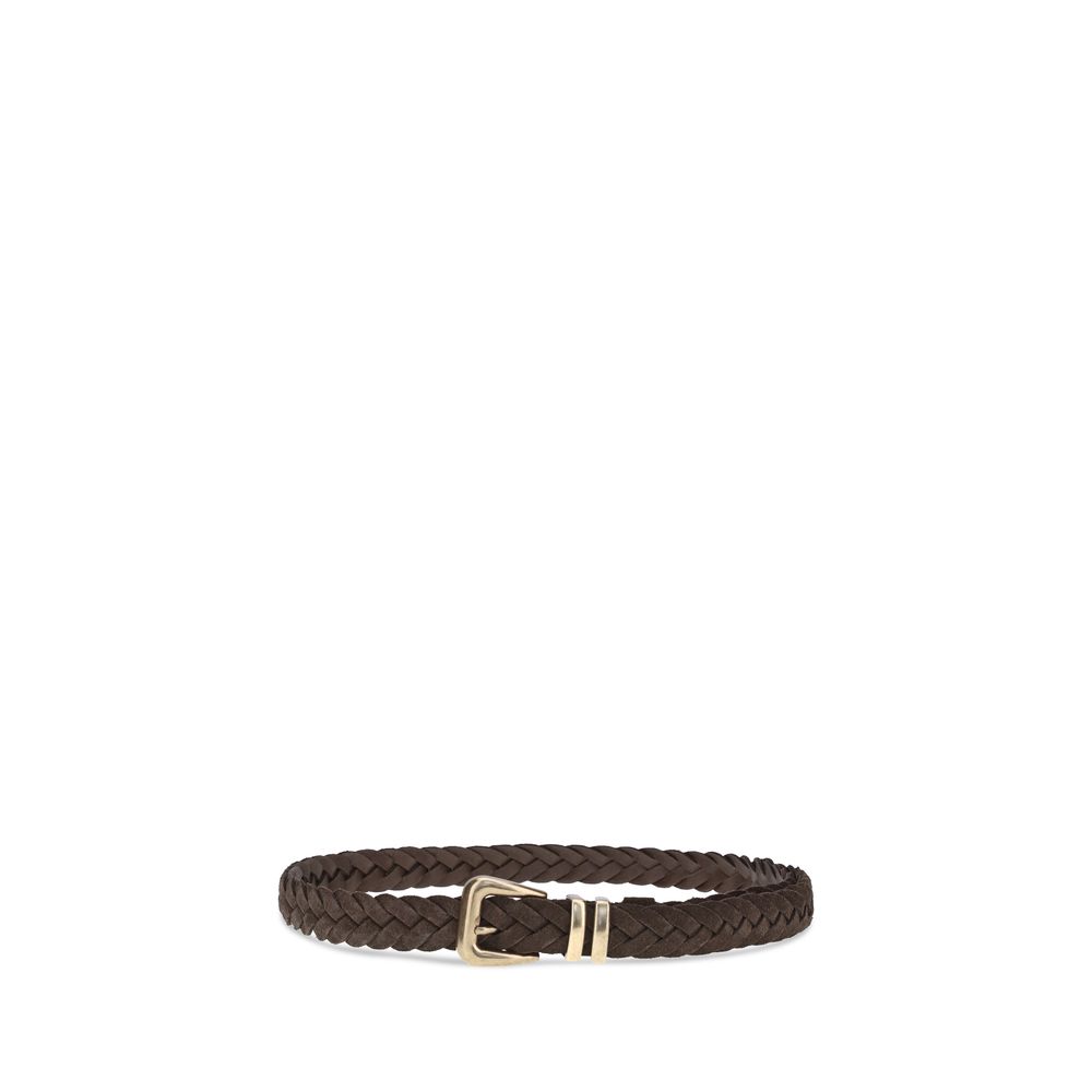 Belt by Brunello Cucinelli for men in bos taurus calf leather brown features a bohemian chic silhouette, showcasing the bohemian chic Bos Taurus Calf Leather Belt design with a sophisticated bohemian chic finish.